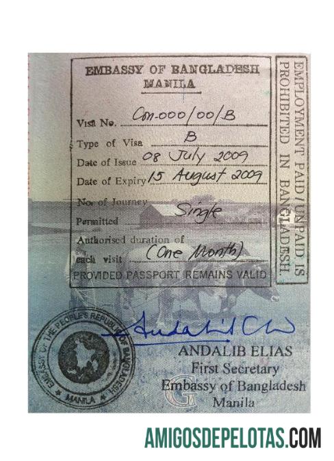 Visto de Carimbo BANGLADESH baixar para verificação